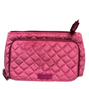 Vera Bradley Majestic‎ Magenta Compact Organizer Quilted Velvet Breast Cancer
